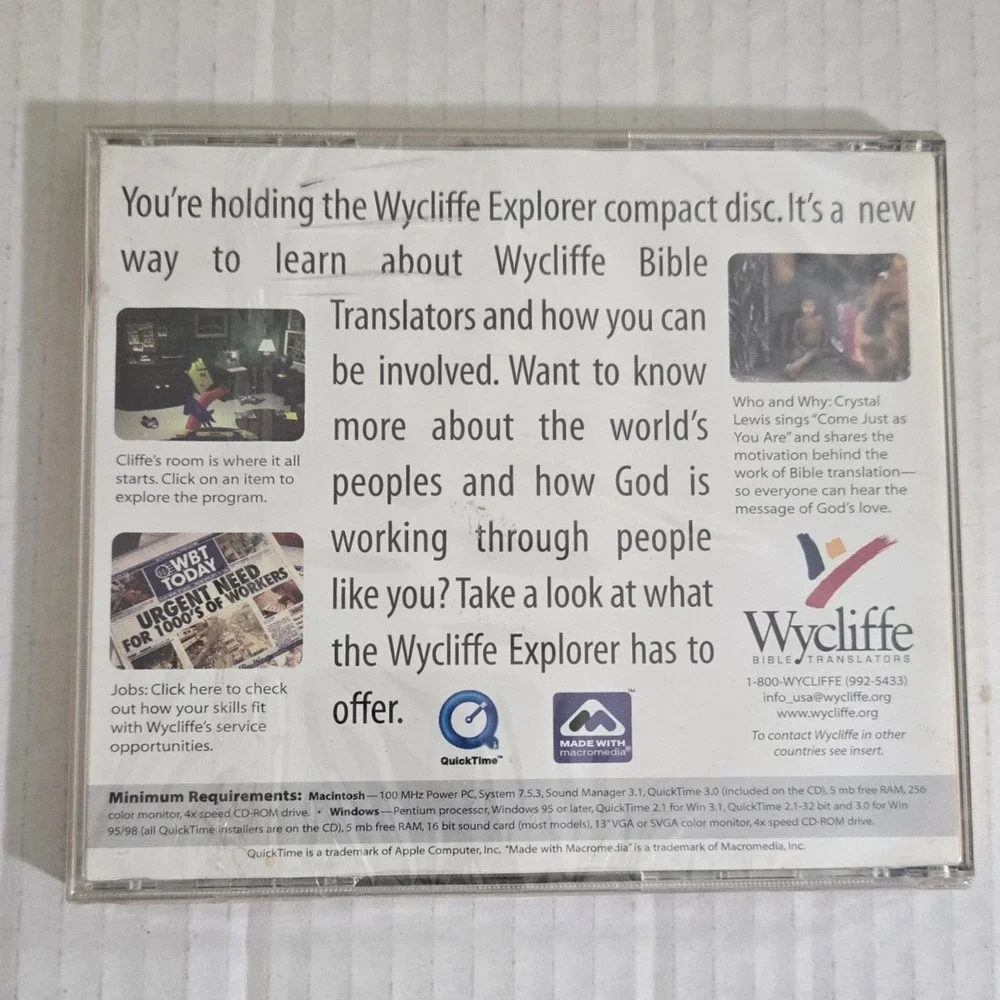 Wycliffe‎ Explorer PC Mac CD ROM Game 2000 Vintage Sealed Windows 95